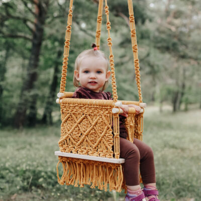 vaikiškos sūpynės, sūpynės vaikams, kambario sūpynės, macrame pintos sūpynės, sūpynės vaikui, vaikų kambarys, dovana vaikui